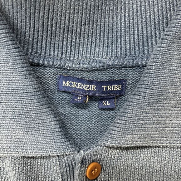 McKenzie Tribe Blue Polo Sweater Adult XL Pullover Preppy Classic 100% Cotton - Picture 2 of 5